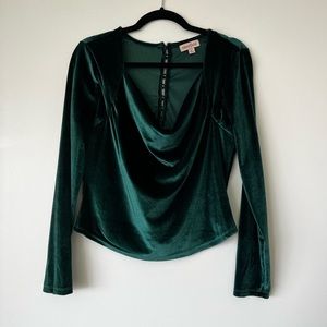 Velvet Green Crop Top